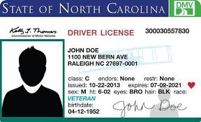 State of North Carolina Driver's License Sample 