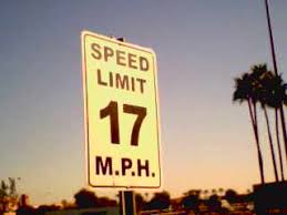 Speed Limit 17 M.P.H.